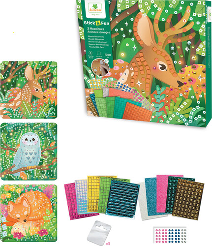 Sycomore stick'n fun - petit modèle 3 mosaïques animaux sauvages 3517130011792