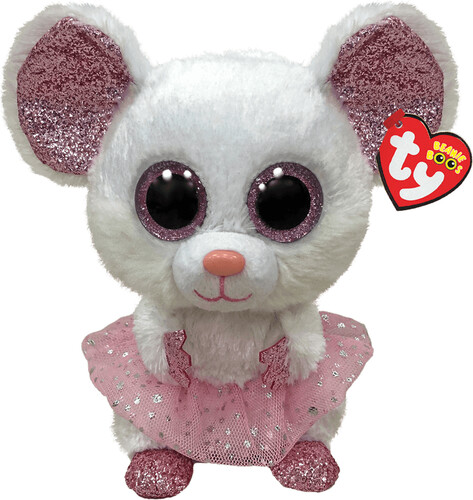 Ty Beanie boos (13") - nina - white ballerian mouse 008421364886