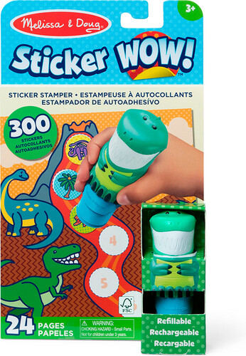 Melissa & Doug sticker wow - bloc d'activités et estampeuse à autocollants - dinosaure 681147000216