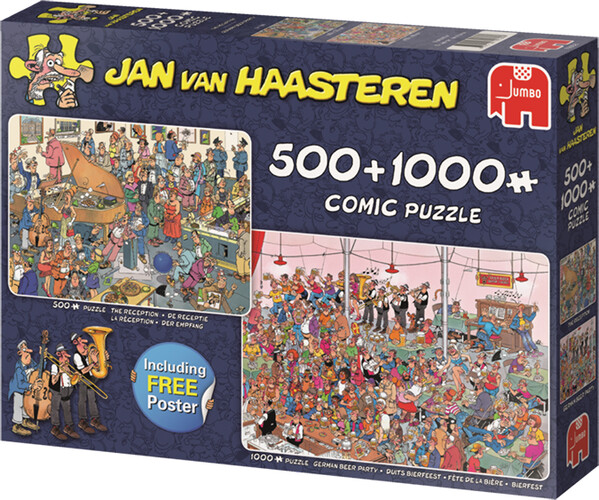 Jumbo Casse-tête 1000 et 500 Jan van Haasteren - Faisons la fête! 2 en 1 8710126190586