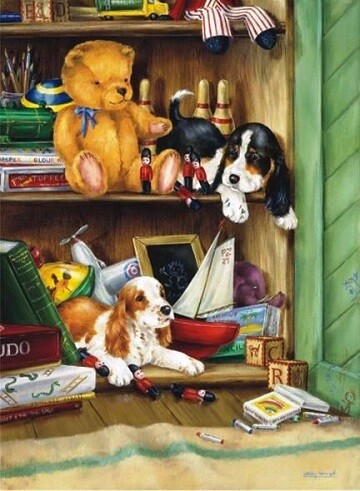 Anatolian Puzzles Casse-tête 1000 chiens dans l'étagère à jouet 8698543131453