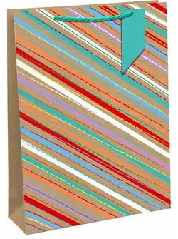 Lamarche Importation Sac cadeau grand: Rayure Sketchy 26,5X14,33 cm 5033601014324