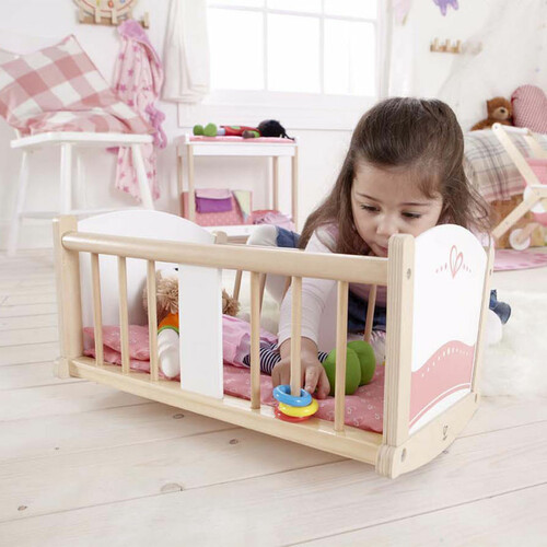 Hape Berceau à bascule pour poupée bébé en bois (sans poupée) 6943478006249