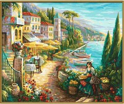 Noris Spiele Peinture à numéro La belle Italie (Bella Italia) 50x60cm 4000887935576