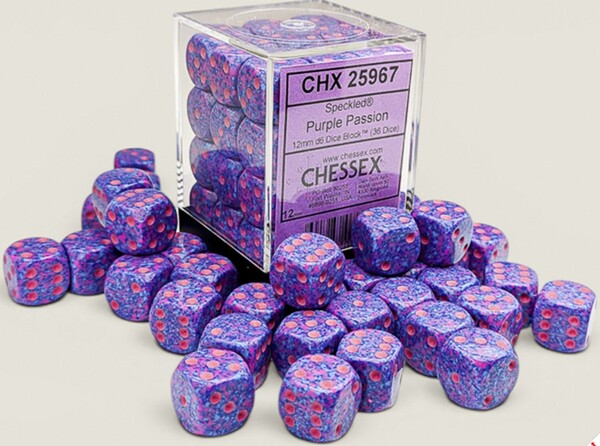 Chessex Dés 36d6 12mm Speckled purple passion 601982076160