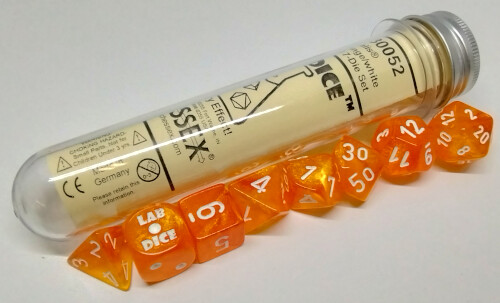 Chessex Dés d&d 7pc Lab dice Borealis sanguine avec chiffres blanc (d4, d6, d8, 2 x d10, d12, d20) 601982038472