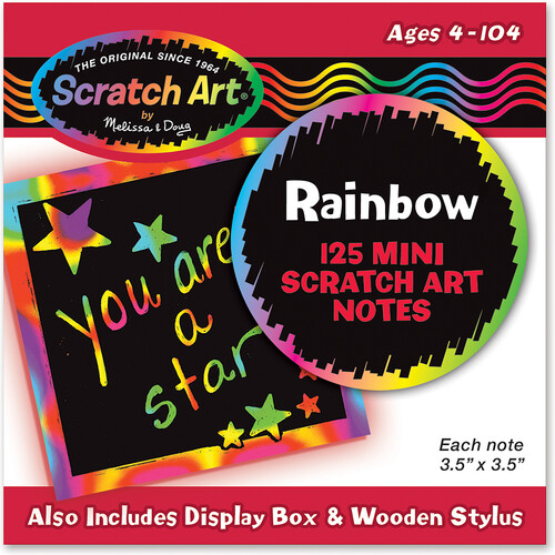 Melissa & Doug Cartes à gratter Scratch Art mini-notes arc-en-ciel, boite de 125 (cartes à gratter) Melissa & Doug 5945 000772159456