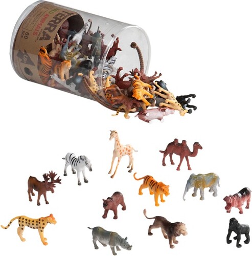 Terra Terra Animaux sauvages en tube, 60 animaux 2" 062243280571