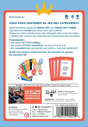 Randolph Pub Ludique Crack List Junior (fr) edition quebecoise 990317900400