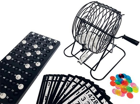 Mind Matters Toys Boulier de bingo en métal avec 50 cartes et 300 jetons (cage/sphère) 067233260304