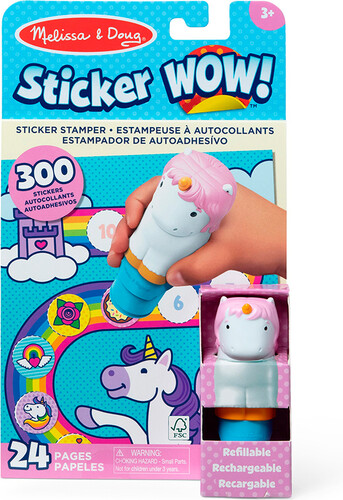 Melissa & Doug sticker wow - bloc d'activités et estampeuse à autocollants - licorne 681147000230