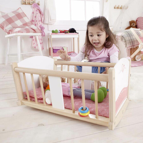 Hape Berceau à bascule pour poupée bébé en bois (sans poupée) 6943478006249