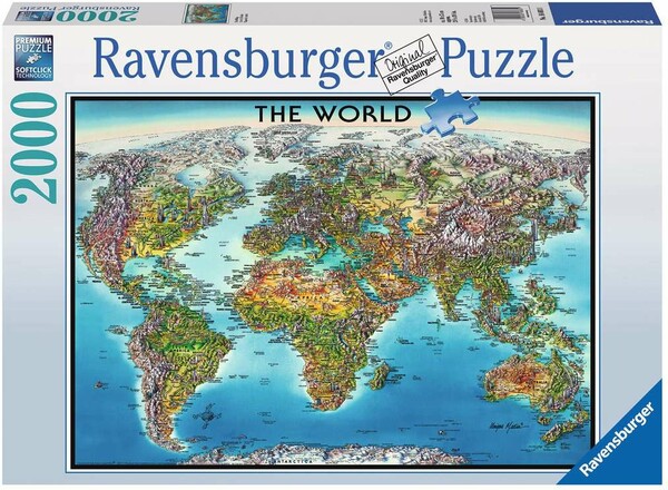 Ravensburger Casse-tête 2000 Carte du Monde 4005556166831