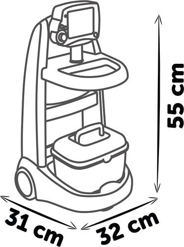 Smoby Chariot médical électronique avec 16 accessoires 3032163402077