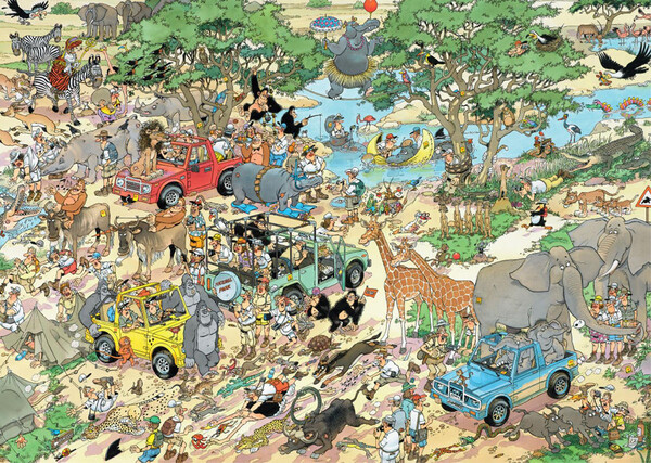 Jumbo Casse-tête 1000x2 Jan van Haasteren - Safari / The Storm 8710126190012