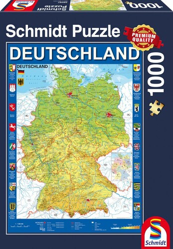 SCHMIDT PUZZLE Casse-tête 1000 Carte de l'Allemagne (Map of Germany) 4001504582876