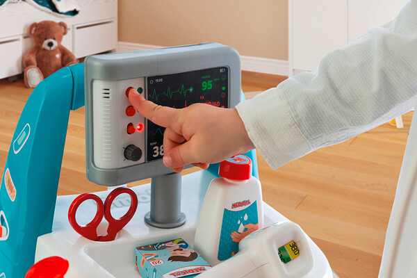 Smoby Chariot médical électronique avec 16 accessoires 3032163402077