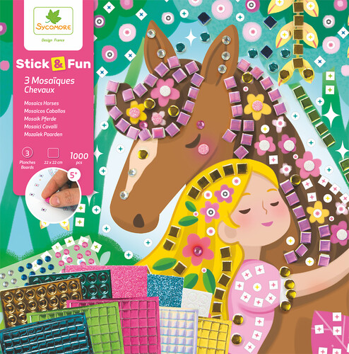Sycomore stick'n fun - petit modèle 3 mosaïques - chevaux 3517130009836