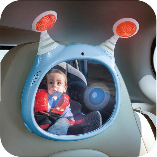 BenBat Miroir Oly à accrocher de bébé pour la voiture et sons apaisants bleu 7290135007019