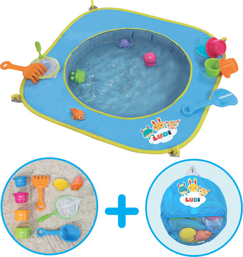 LUDI Piscine pop-up avec 9 accessoires 3550839922020