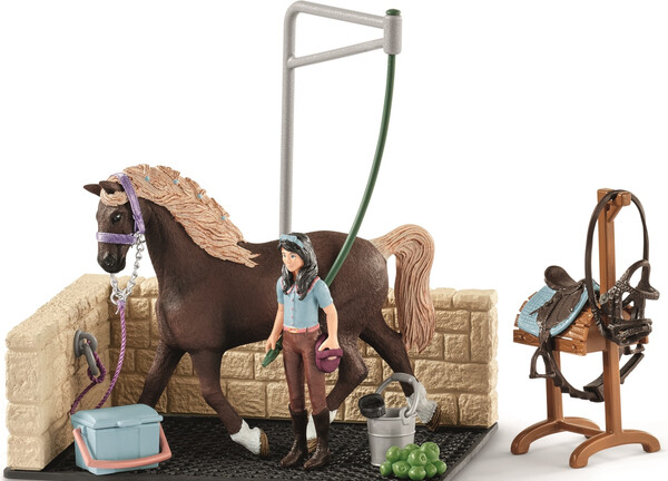 Schleich Schleich 42438 Box de lavage pour chevaux avec Emily et Luna du Hor 4055744023095
