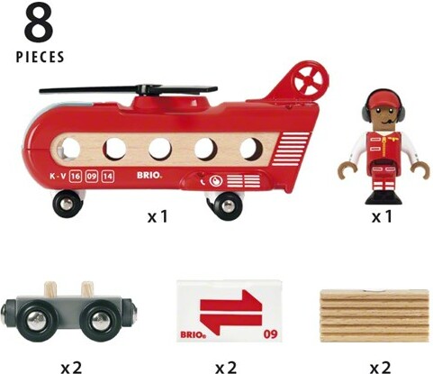 Brio Train Brio Train en bois Hélicoptère cargo 33886 7312350338867
