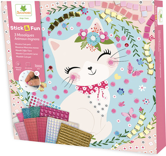 Sycomore stick'n fun - petit modèle 3 mosaïques - animaux mignons 3700143948043