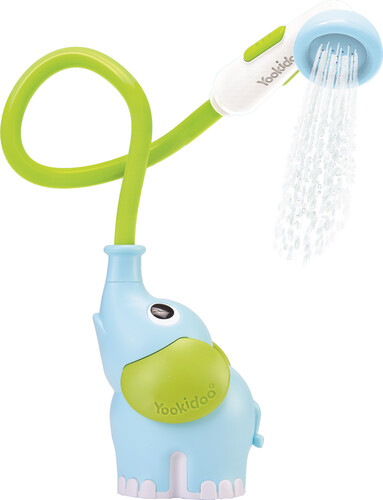 Yookidoo Douche de bébé éléphant bleu pour le bain 