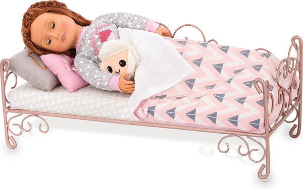Poupées Our Generation Accessoires OG - Lit coeurs "Scrollwork Bed" pour poupée de 46 cm 062243408630