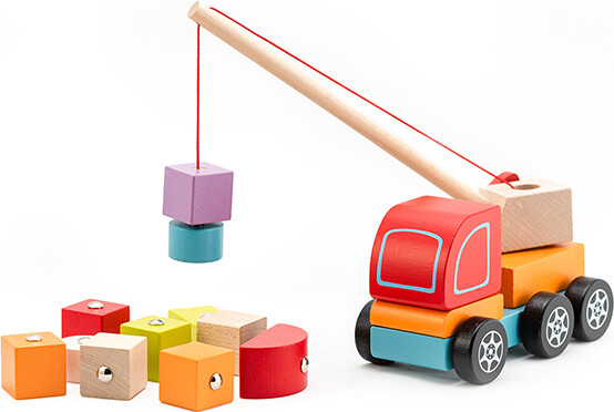 Cubika Jouet en bois - Camion-grue 4823056513982