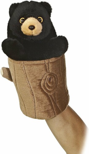 Aurora Black bear 10" (pop up puppet) peluche 092943321878