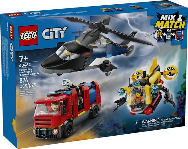 LEGO LEGO 60462 Hélicoptère, camion de pompiers et sous-marin modulable 673419403665