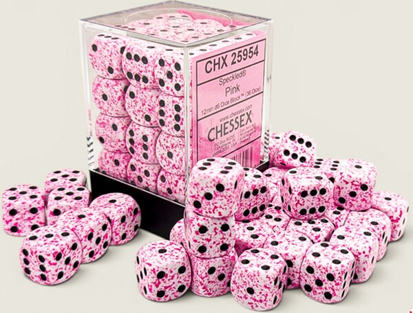 Chessex Dés 36d6 12mm Speckled pink 601982076023