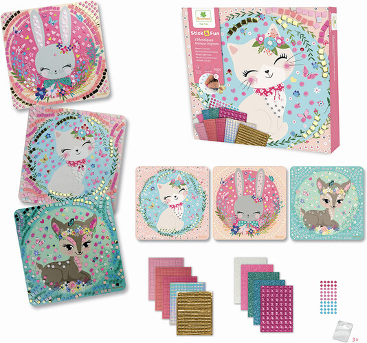 Sycomore stick'n fun - petit modèle 3 mosaïques - animaux mignons 3700143948043
