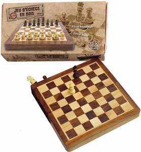 Jeu d'échecs pliant en bois 30cm, roi 56mm 3700183420431