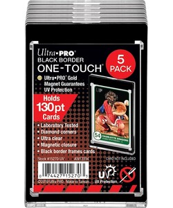 Ultra PRO Protecteurs de cartes One Touch - 130pt 5-pack black border fermeture magnétique 2-1/2" X 3-1/2" 074427152703