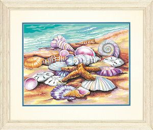 Dimensions PaintWorks Peinture à numéro Coquillages au bord de la mer 14x11" 91526 088677915261