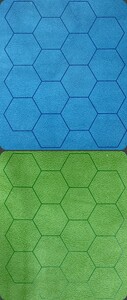 Chessex Tapis de combat deux côtés 1" hex 34.5x48" Bleu-vert (Battlemat Megamat) 601982034016