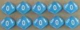 Chessex Dés 10d10 bleu des Caraibes avec chiffres blancs (10 x d10) 601982023966