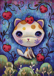 Heye Casse-tête 1000 Jeremiah Ketner - Chaton aux fraises (Strawberry Kitty) 4001689298951