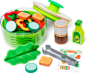 Melissa & Doug aliments en bois - ensemble de jeu essoreuse à salade 681147000964