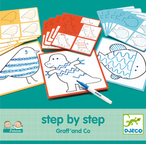Djeco Eduludo dessin step by step Graff' and Co (fr/en) apprendre à dessiner étape par étape 3070900083240
