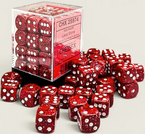 Chessex Dés 36d6 12mm Speckled lava stone 601982076580