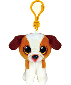 Ty Beanie boos clip (5") - hugo - dog brn/wht 008421352586