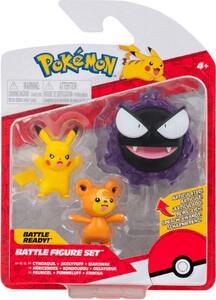 Pokémon Pokémon 2-3" Battle Figures Pikachu/Teddiursa/Fantominus 191726399230