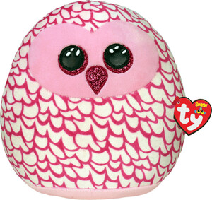 Ty PINKY - pink owl squish 10" 008421393008