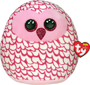Ty Beanie squishies (10") - pinky - pink owl 008421393008