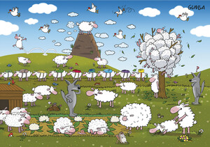 Piatnik Casse-tête 1000 Gunga, Sheep in Paradise 9001890555640
