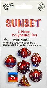 Koplow Games Dés d&d 7pc trois couleurs "Sunset" 018183194164