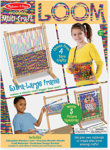 Métier à Tisser En Bois Melissa & Doug - Créez Foulards Et Sacs - 83m De Fil Arc-en-Ciel